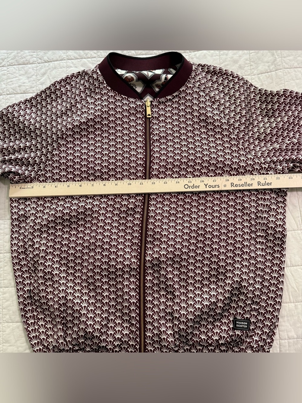 Scotch & Soda Burgundy Floral Zip-Up Bomber - Picture 5 of 6